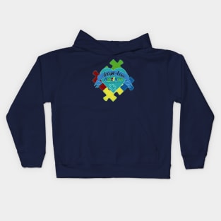 Autism Awareness Puzzle and Heart Design Kids Hoodie